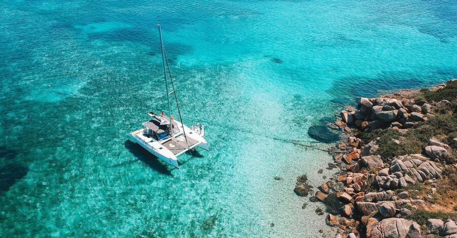From Palau: La Maddalena Full-Day Archipelago Catamaran Tour - Food, wine, and the long lunch break