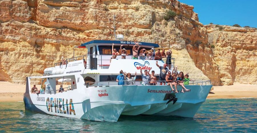 From Portimão: Catamaran Cruise to Benagil Caves with BBQ - Ferragudo gives you an easy start