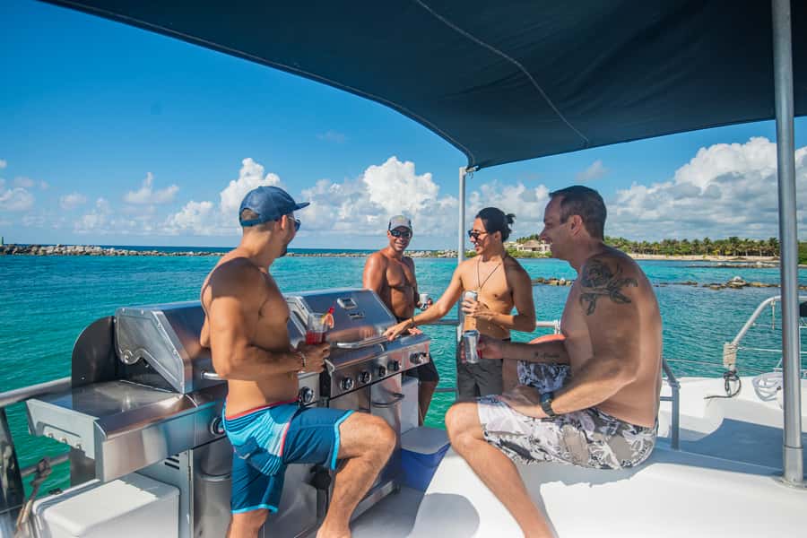 From Puerto Aventuras: Share Catamaran Tour - The reef stop and snorkeling time