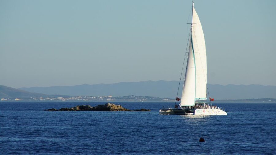 From Roses: Sunset Catamaran Cruise - Seeing Roses and Empuriabrava from offshore
