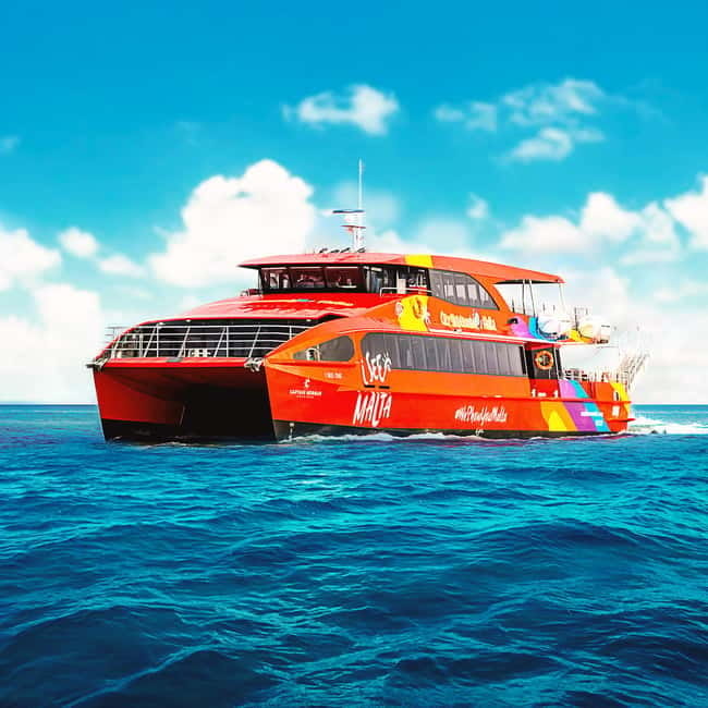 From Sliema/Bugibba: Best of Gozo & Comino Catamaran Tour VT - One boat, two islands, and a fixed seven-hour day
