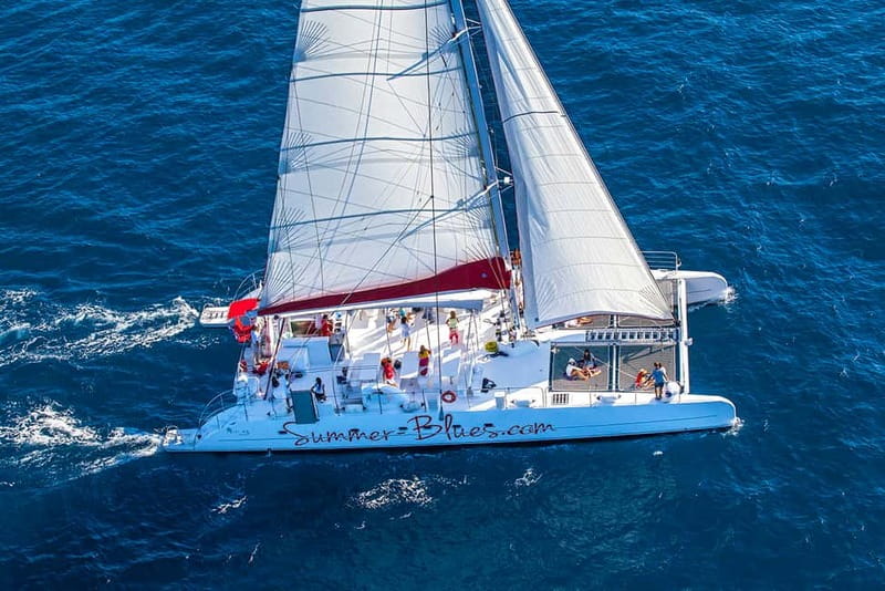 From Split: Catamaran Cruise to Golden Horn & Brač island. - Music, dancing, and the ride back to Split