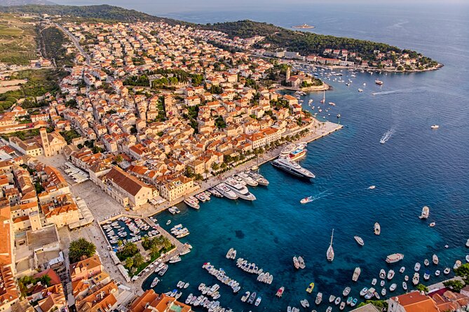 Full-Day Catamaran Cruise to Hvar & Pakleni Islands with Food and free Drinks - The sunset return becomes a party