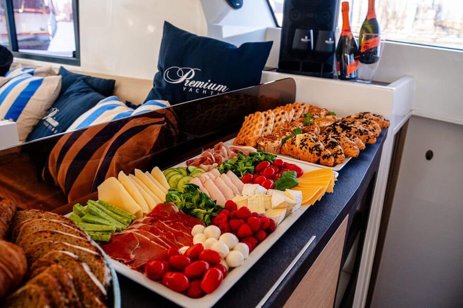 Gdansk/Sopot: Breakfast Cruise on a Catamaran - The breakfast buffet and Prosecco