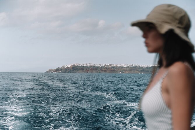 Half-Day Tailor-made Private Catamaran Cruise in Santorini - The Akrotiri lighthouse from the water