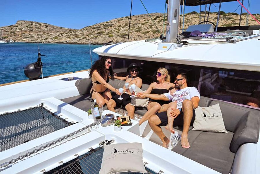 Heraklion:Dia Island Catamaran Cruise with Lunch, Water Toys - The first views: Heraklion and Rocca a Mare