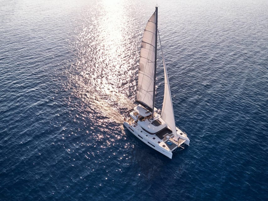 Heraklion: Dia Island Luxury Catamaran Cruise with Meal - A Mediterranean lunch served at anchor
