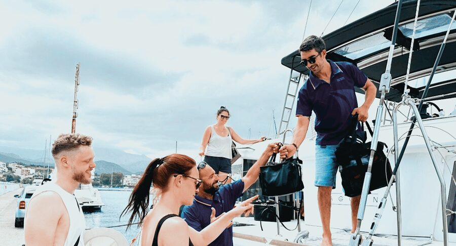 Hersonissos: Private Catamaran Cruise, Dia Island with Lunch - What to bring for a comfortable day