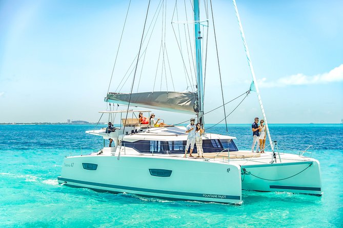 Isla Mujeres luxury catamaran with premium open bar and lunch - Swimming and the open-water pauses
