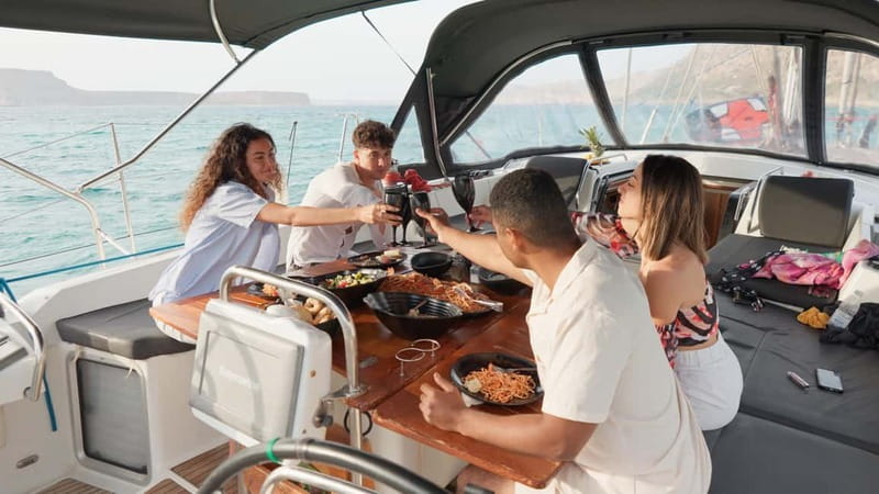 Kissamos: Balos & Gramvousa Luxury Catamaran Cruise - Leaving Kissamos Port and settling into the day