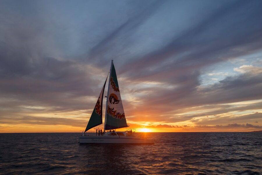 Kona Tradewind Catamaran Sail with Cocktails - Letting the Kona Tradewinds Do the Work