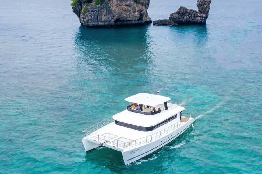 Krabi: Luxury Sunset Cruise to 4 Islands by Power Catamaran - Sunset on the upper deck