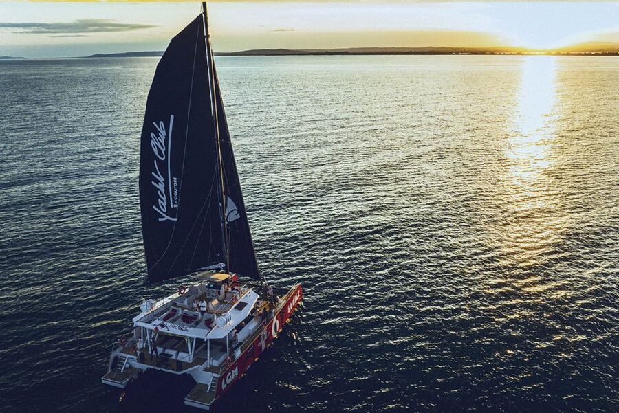 La Grande Motte: Camargue Sunset Catamaran Tour with a Drink - The first sail, from town toward the Camargue