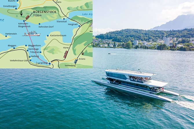 Lake Lucerne 1-Hour Catamaran Cruise - Leaving Lucerne for Kehrsiten-Bürgenstock