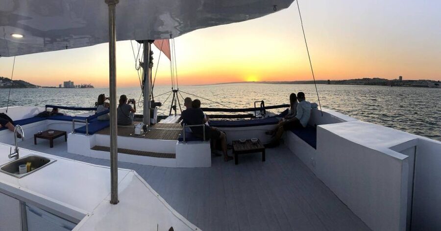 Lisbon: Private Catamaran Charter for up to 18-People - Sunset departures and the €50 supplement