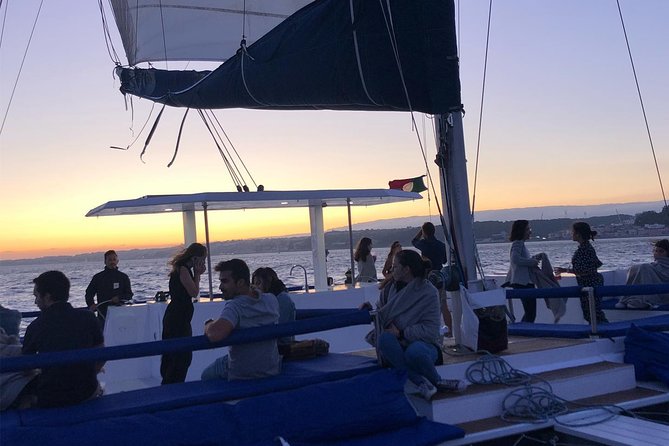 Lisbon Sunset Catamaran Cruise on the Tagus River - Christ the King across the river