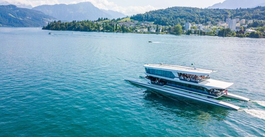 Lucerne: Round-Trip Catamaran Cruise on Lake Lucerne - A catamaran built for a short scenic ride