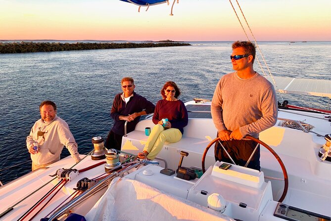 Luxury Catamaran Sailing Charters in Maine - A small catamaran with room to breathe