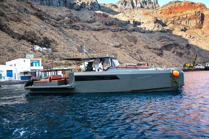 Luxury Private Power Catamaran Tour in Santorini - Armeni Bay and the best use of your swimming time