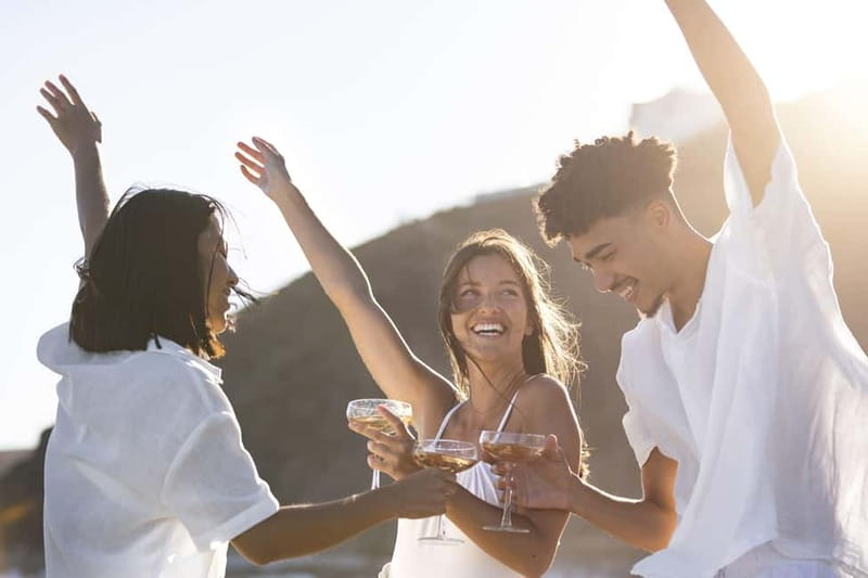 Malaga: Catamaran Sunset or Night Cruise w/ Live DJ & Drink - Leaving Málaga Port as the Sun Goes Down