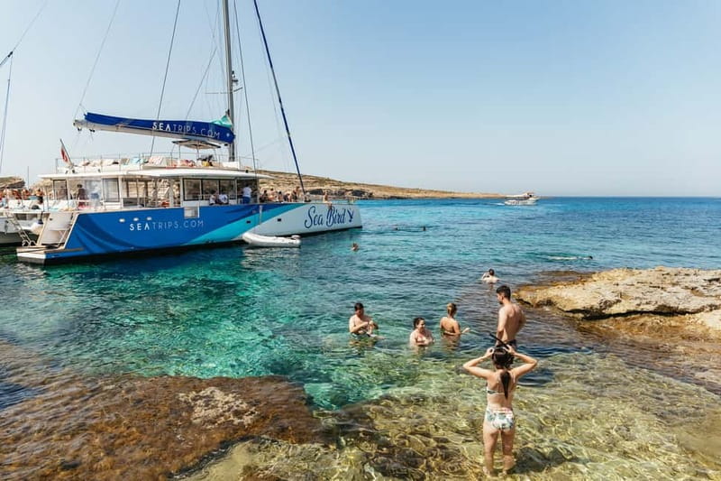 Malta: Blue Lagoon, Beaches & Bays Trip by Catamaran - Crystal Lagoon: cliffs, caves, and the optional BBQ