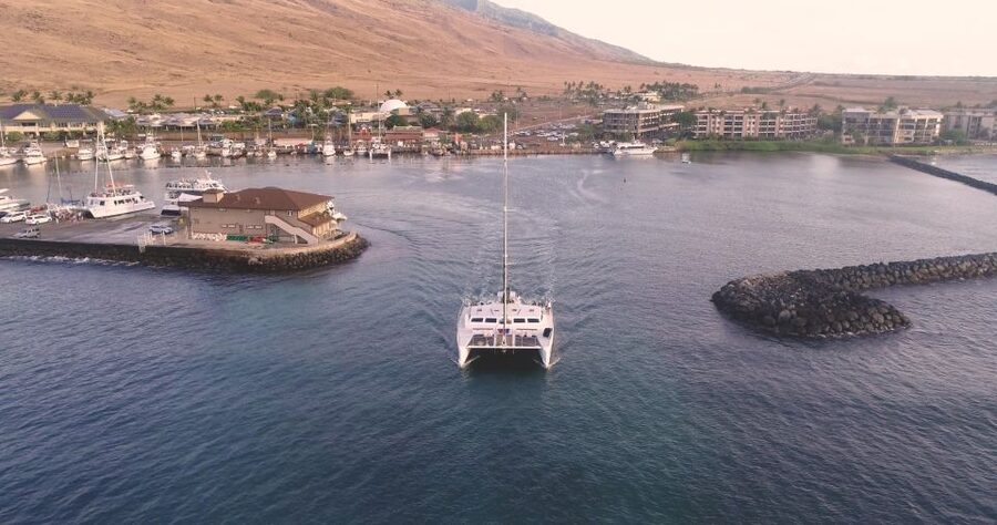 Maui: Luxury Catamaran Whale Watch & Sail - Leaving Slip 56 at Maalaea Harbor