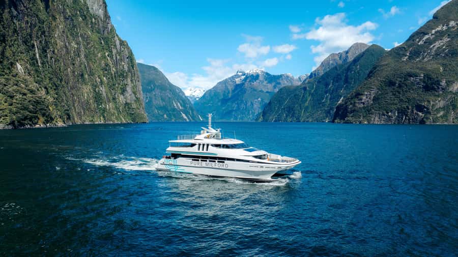 Milford Sound: Nature Cruise on a Modern Catamaran - From the Milford terminal to open water