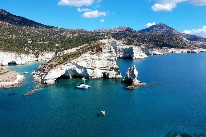 Milos caves snorkelling Catamaran Cruise in a small group - Kalogries Beach is the first swim
