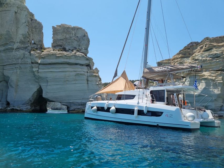 Milos: Full-Day Catamaran Cruise with Food and Open Bar - Sikia Cave and the Kleftiko caves