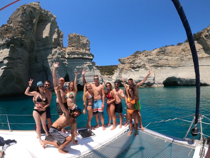 Milos: Full-Day Catamaran Cruise with Paddle Board - Sykia Cave and its natural skylight