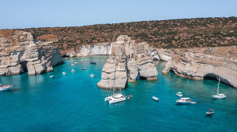 Milos: Full Day Luxury Catamaran with Full Meal & Open Bar - Polyegos and the Blue Lagoon