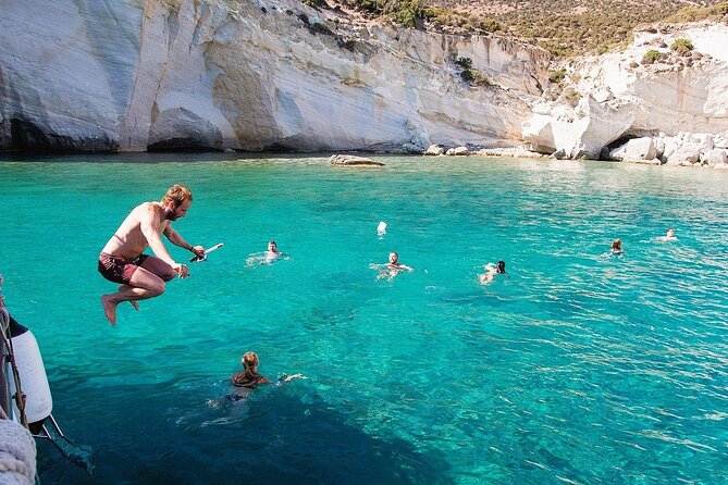 Milos Luxury Catamaran Cruise to Kleftiko Bay with Lunch - Sykia Cave, one of Milos’s best photo stops