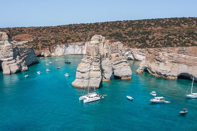 Milos Private Full Day Catamaran Cruise with Lunch and Drinks - Kleftiko, Milos at its most dramatic