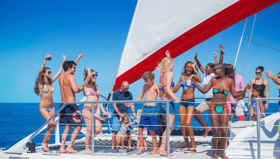 Montego Bay: Reggae Family Catamaran Cruise with Snorkeling - The catamaran slide and water time for children
