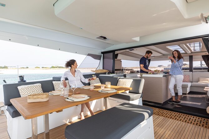 Mykonos: Brand-New Catamaran Cruise with Meal, Drinks & Transport - What the catamaran feels like under way