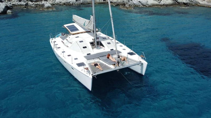 Mykonos: Catamaran Cruises with Lunch and Drinks - Leaving from Ornos Deck