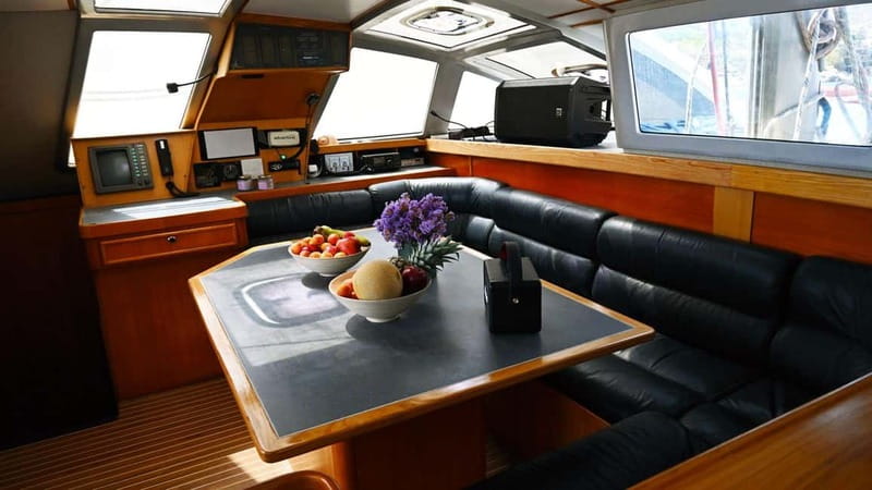 Mykonos: Catamaran Cruises with Lunch and Drinks - Life on deck with a small crew