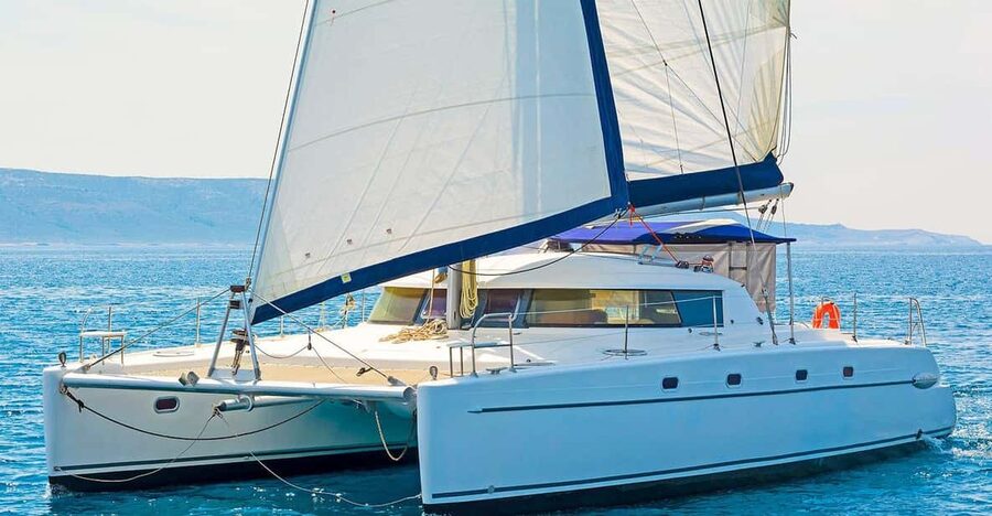 Mykonos Catamaran Delos Rhenia semi private cruise - Tourlos Marina and the morning departure