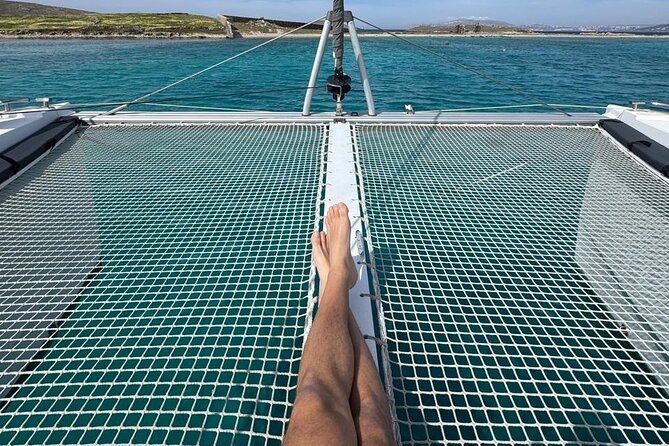 Mykonos Shared Catamaran Tour Experience - Two quiet hours on Rhenia
