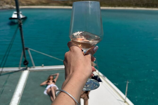 Mykonos Shared Catamaran Tour Experience - Mykonos’ south coast from the water