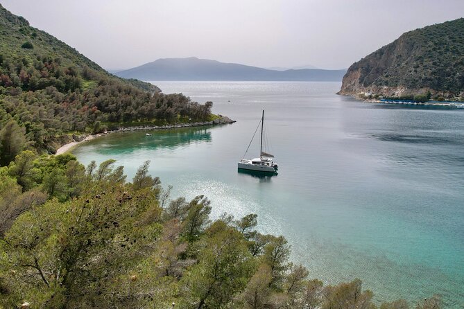 Nafplio Catamaran Full Day Sailing Private Cruise - Karathona Beach for the final swim