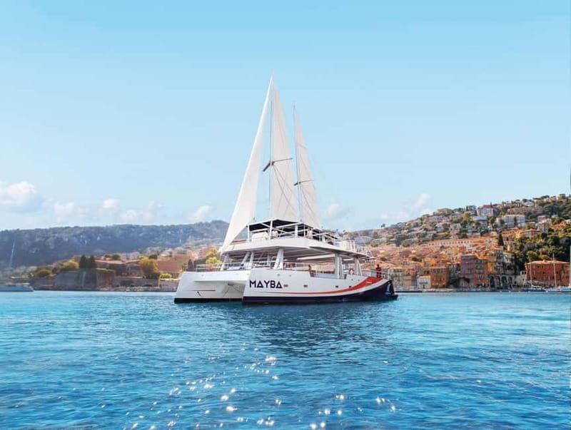 Nice : Sunset at sea on a Maxi Catamaran - Villefranche Bay - Sailing along the Côte d’Azur