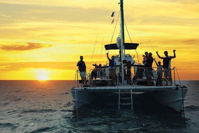 Oahu Catamaran Waikiki Sunset on 40 Foot Catamaran: Food and BYOB - Sunset, changing light, and Waikiki after dark