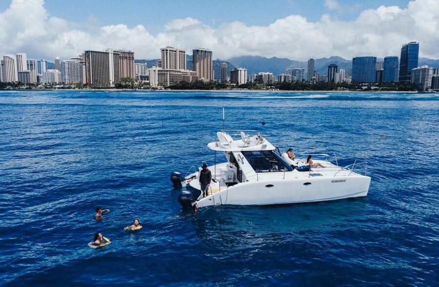 Oahu: Private Catamaran Sunset Cruise & Optional Snorkeling - Choosing between swimming, snorkeling, and staying aboard