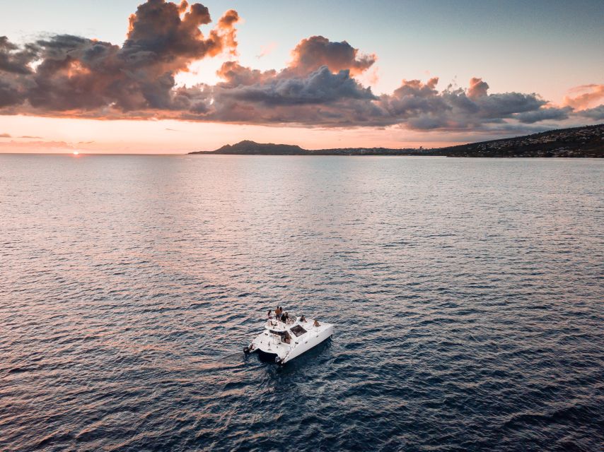 Oahu: Private Catamaran Sunset Cruise & Optional Snorkeling - Sunset views from the south coast