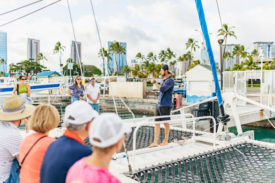Oahu: Waikiki Sunset Catamaran Cocktail Cruise - A crew that shapes the evening