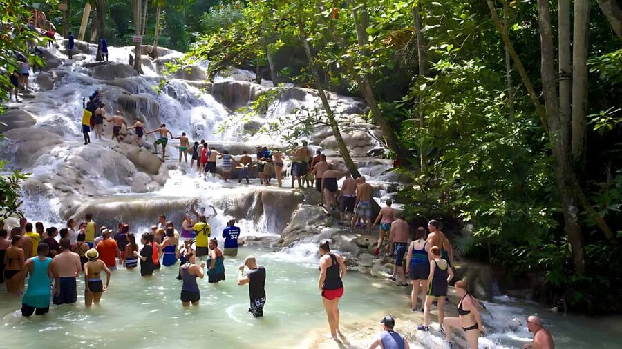 Ocho Rios Catamaran: Dunn's River, Snorkeling & Open Bar - Climbing the 900-foot Dunn’s River Falls