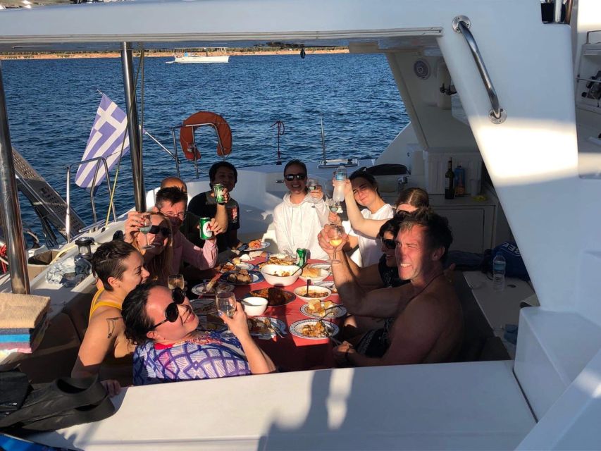 Paros: Catamaran Cruise with Swimming, Meal and Drinks - Despotiko and the Apollo connection