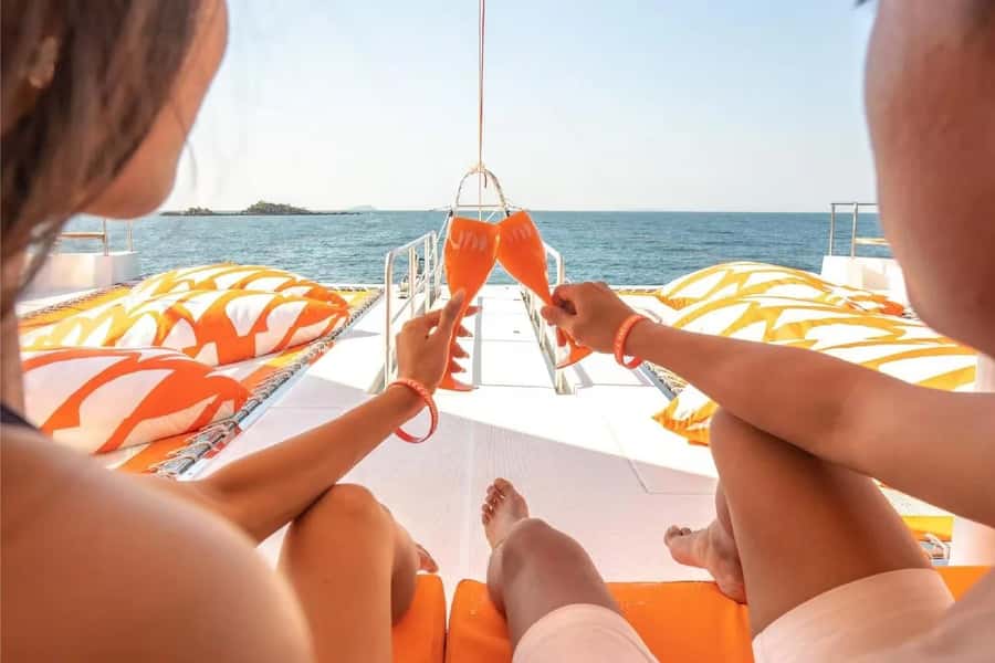 Pattaya: 3 Islands Hopping Day Tour on Catamaran with party - From Pattaya hotel to Ocean Marina