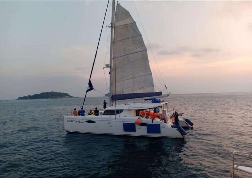 Phuket: Coral Island Catamaran Cruise with Sunset Dinner - What the catamaran ride feels like
